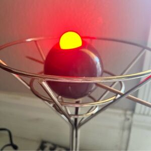 Vintage 1993 David Krys Chrome Martini Olive Bar Light